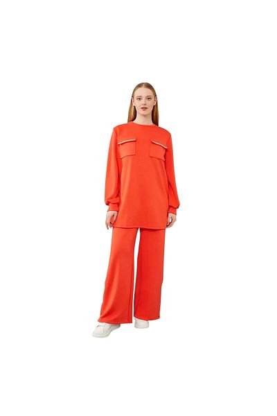 Levidor Orange Stone Detailed Sports Suit