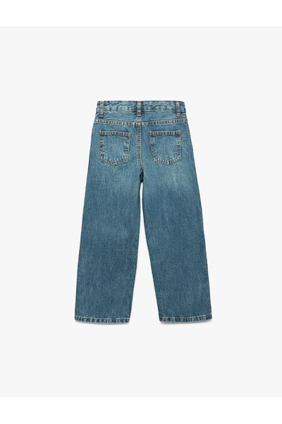 Koton Straight Fit Denim Trousers with Cotton Pockets