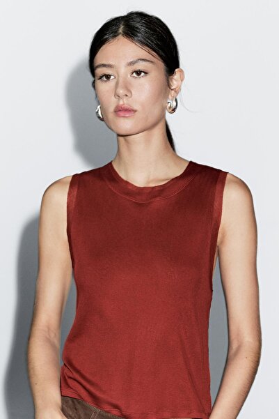 Massimo Dutti Çift biyeli kolsuz t-shirt