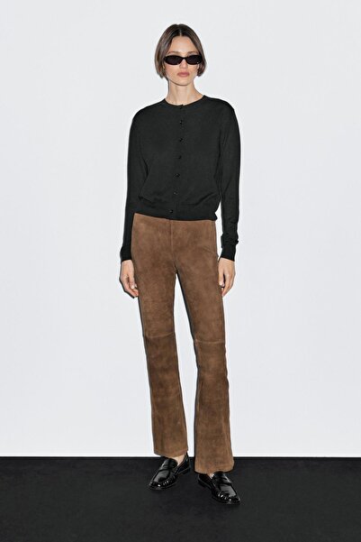 Massimo Dutti Bisiklet yaka yün karışımlı triko hırka