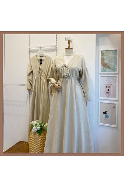 Faya Boutique Φόρεμα Matin από ύφασμα Mink Muslin