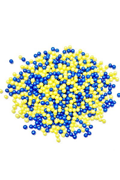 ovalette Edible Cake Decoration Rice Puffs Yellow Blue Color 40 Gr 1 Pack Future
