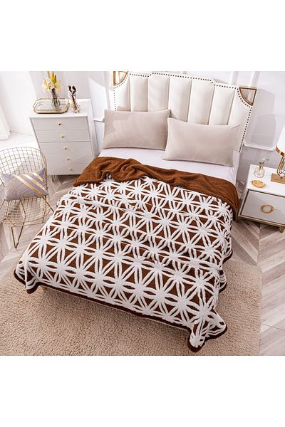 FIONNA.RO Cocolino Blanket With Fur - Brown