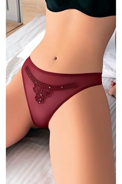 NightLove Nightlight 9183 Kadın Çiçek Nakışlı Tül Tanga