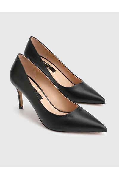 İLVİ Haidee Genuine Leather Black Women's Stiletto
