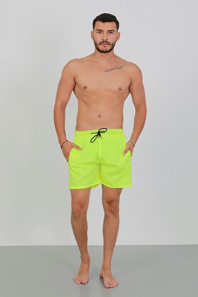 Akbeniz Ανδρικό σορτς με φερμουάρ και τσέπη Neon Green