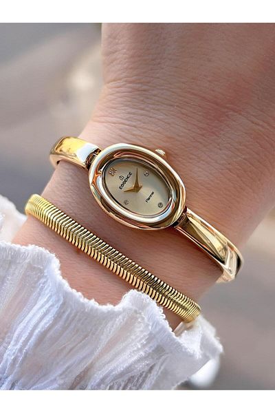 Essence Steel Case and Cord 2 Years Warranty 3 Atm Water Resistant Women Wristwatch+Bracelet Esm170