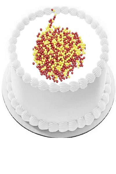 ovalette Edible Cake Decoration Rice Puff Yellow Red Color 40 g Future