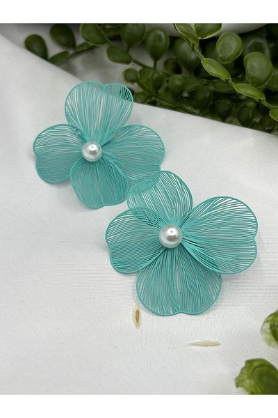 youngsem Pearl Beaded Flower Earrings