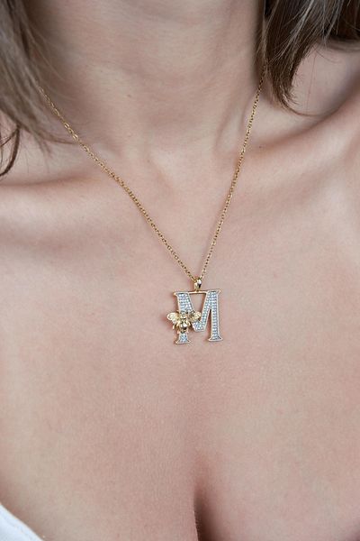 Jack Ferrero Luxury Steel/Not Darkening /Women's Letter Necklace