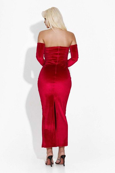 BOGAS Women's Long Red Dress Daraba