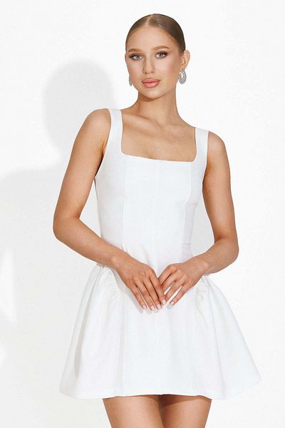 BOGAS Lucynda Short White Women's Dress