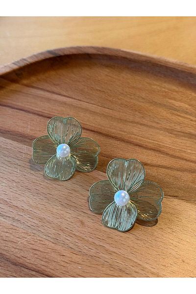 youngsem Pearl Beaded Flower Earrings