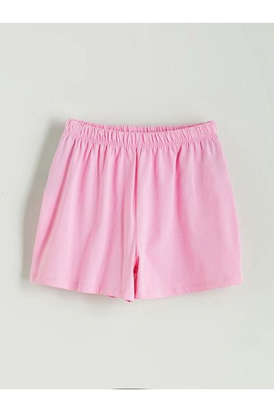 LC Waikiki Lcw Kids Pink Elastic Waist Girls Pajama Shorts Pack of 2