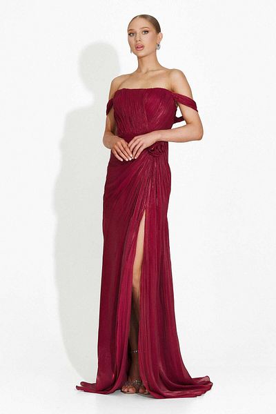 BOGAS Sharmaine Red Long Women's Dress