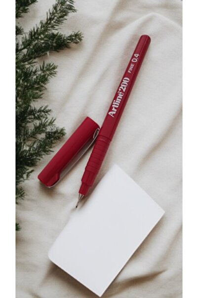 FAMEMUS ACCESSORY 200 قلم تحديد رفيع مقاس 0.4 مم باللون الأحمر الداكن