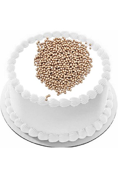 ovalette Edible Cake Decoration Rice Puff Chocolate Bronze Color 40 Gr Future