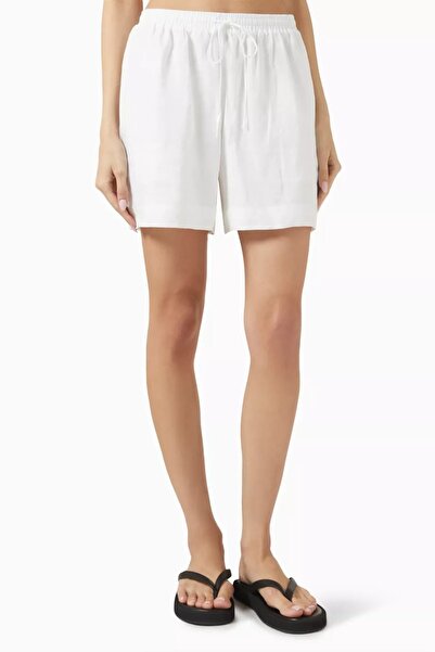 12storeez Ramie Fabric Lined, Elastic Relaxed Fit Women's Shorts