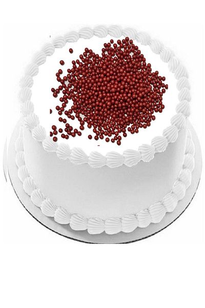 ovalette Edible Cake Decoration Rice Puff Red Color 40 g Future