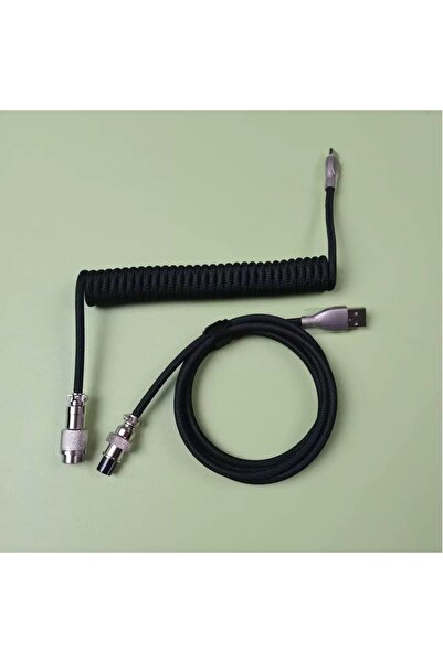 silabor Coiled Kablo, Sarmal Kablo, Mekanik Klavye Kablosu, Type C Usb Kablo Oyuncu Klavyesi Kablosu