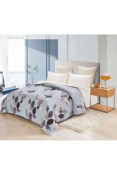 FIONNA.RO Cocolino Blanket With Fur - Leaves