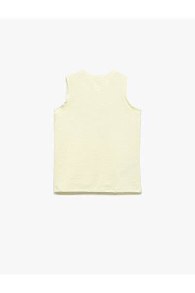 Koton Crew Neck Sleeveless Tank Top with Print Detail