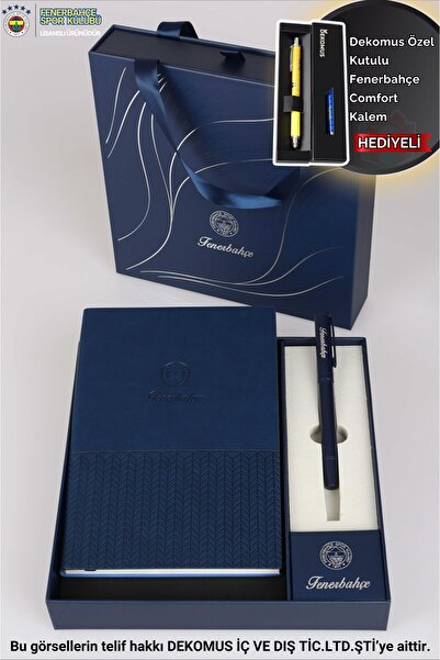 Fenerbahçe DEKOMUS İLE LİSANSLI FENERBAHÇE KUTULU VE ÇANTALI DERİ AJANDA VE R...