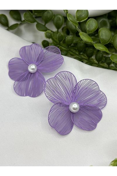 youngsem Pearl Beaded Flower Earrings
