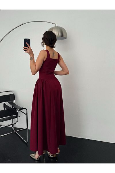 Zoe Zoe Alice Strap Midi Length Double Atlas Fabric Dress