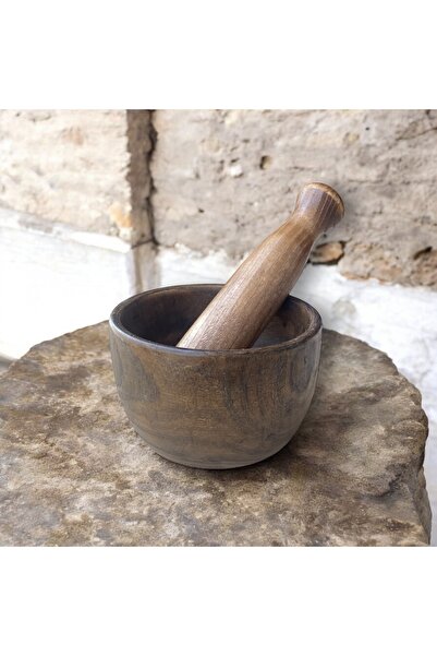 ELİTEVOOOD Doğal Kayın Ağacı Havan ve Tokmak Seti – 12x8 cm