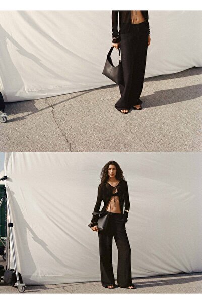 MANGO Woman Metal detaylı shopper çanta