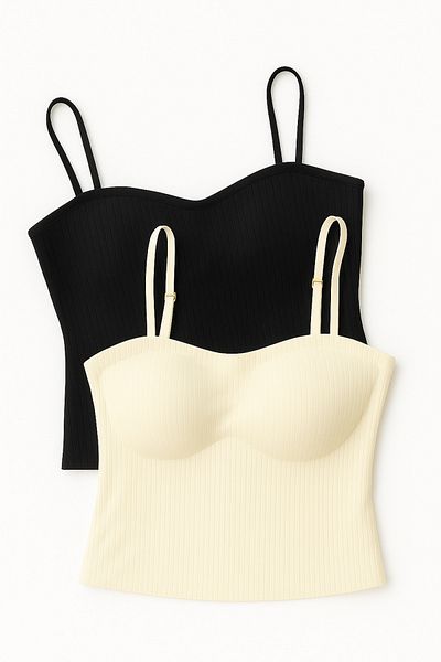 shefox Women's Laser Cut Ribbed Bustier Bymaxpera