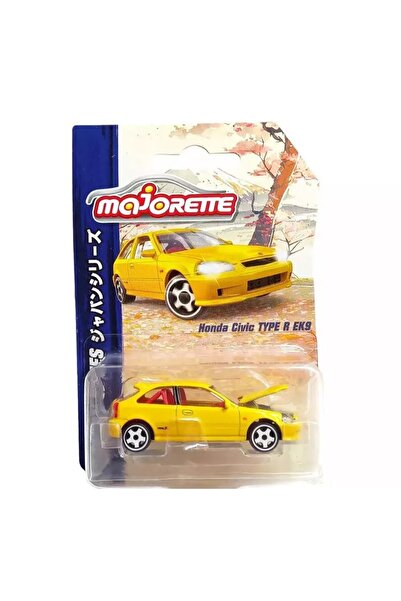 HOT WHEELS Majorette Honda Civic Type R EK9 Sarı 1:64 Diecast Model Araba