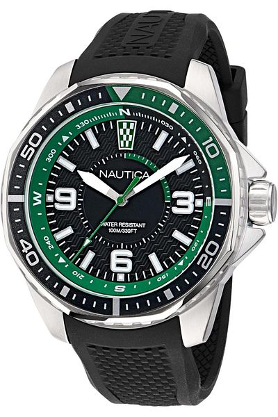 Nautica Men's NAPKMF305 KOH May Bay Black Silicone Strap Watch