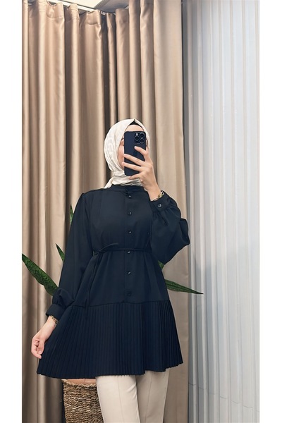 MERVE TESETTÜR Tunica plisata cu nasturi frontali