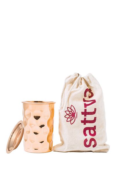 Sattva Ayurveda Copper cup with Diamond lid, 350ml - Sattva Ayurveda