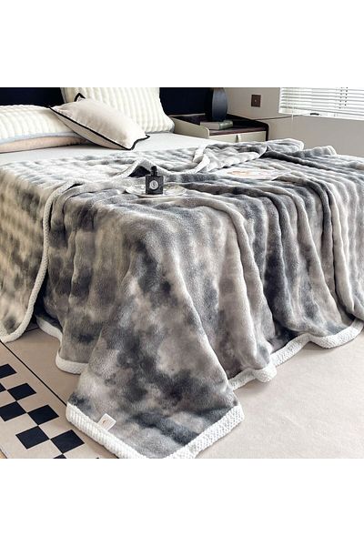 FIONNA.RO Cocolino Blanket With White Border - Abstract Grey
