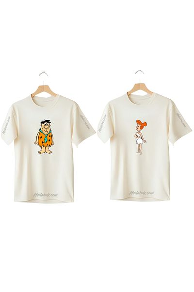 UNIQUE DESIGN Ειδικός συνδυασμός Fred & Vilma Flintstone με στάμπα για ζευγάρια