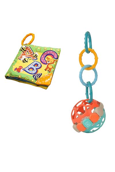 ByCaretta Ring Rattle Ball + Rustle My First Book