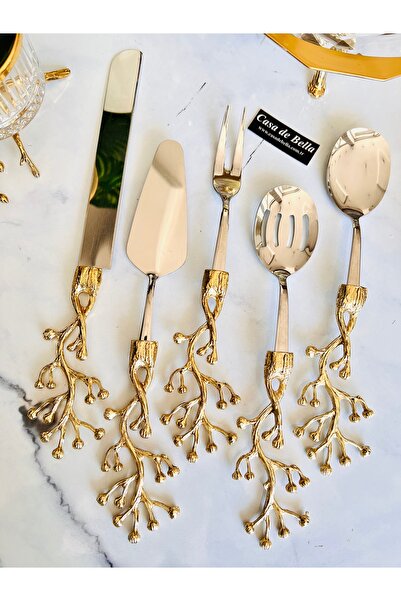 CASA DE BELLA Flower Embossed 5 Piece Service Set