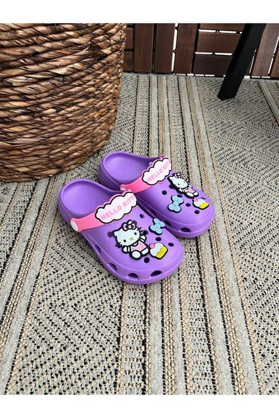Behtah Kundura Girl Child Helo Kty Child 6 Pieces Jibbitz Fancy Garden Pool Daily Sandals Slippers