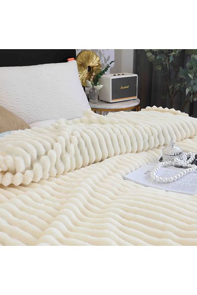 FIONNA.RO Cocolino Striped Blanket Medium Thickness - Cream