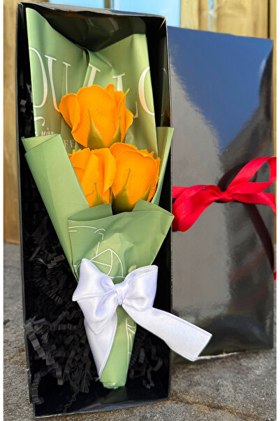 Linalux Gifts Kiza Hediye Sarı Güllü Buket Hediye Kutusunda Sevgilye Kız Kard...