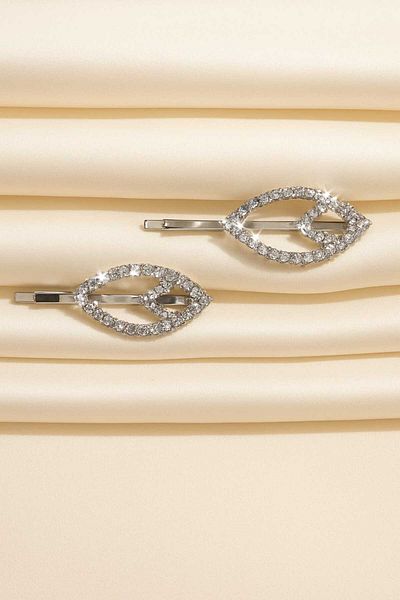 Furtek Aksesuar Women's Horizontal Eye Motif Stone Almond Hair Clip Hair Accessory Hairpin