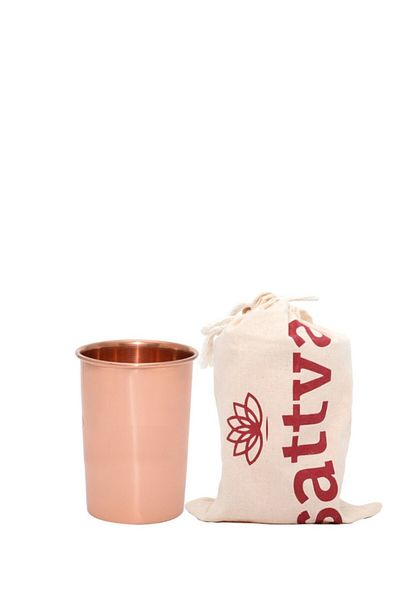 Sattva Ayurveda Copper cup with Classic lid, 350ml - Sattva Ayurveda