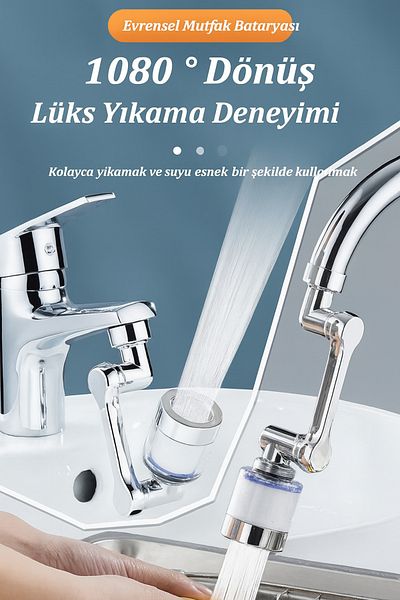 DESIPHON 360 °   Rotatable Faucet Water Filter – High Pressure, Anti-Limescale and Sediment Apparatus