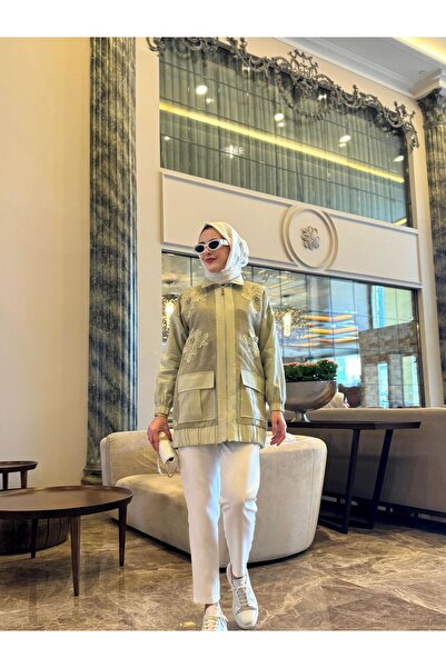 Moodbasic PREMİUM BY MOODBASİC FİLE DETAYLI GÜPÜRLÜ CUPRA KAP-ÇAĞLA - 1 BEDEN