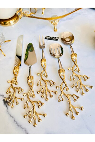 CASA DE BELLA Flower Embossed 5 Piece Service Set