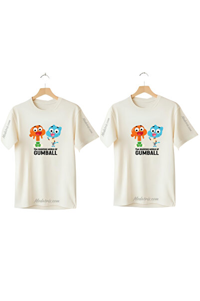 UNIQUE DESIGN Μπλουζάκι με στάμπα χαρακτήρων Gumball για ζευγάρια