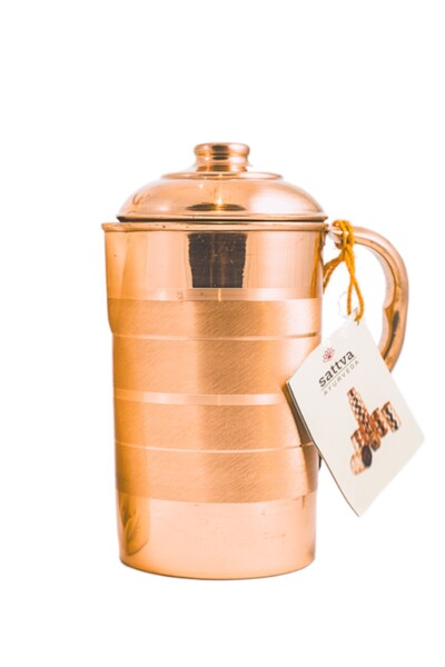 Sattva Ayurveda Stripe copper carafe, 1250ml - Sattva Ayurveda
